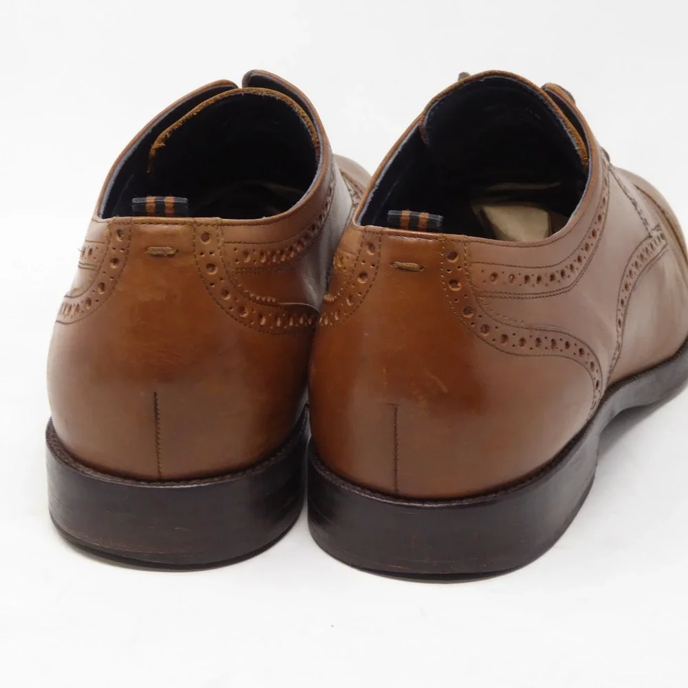 Cole Haan Mens Jefferson Grand 2.0 Oxford Shoes Brown Leather Brogue Cap Toe 13M